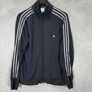 Vintage Y2K Adidas Track Jacket Mens XL Gray Full‎ Zip Training Gym Trefoil Gorp